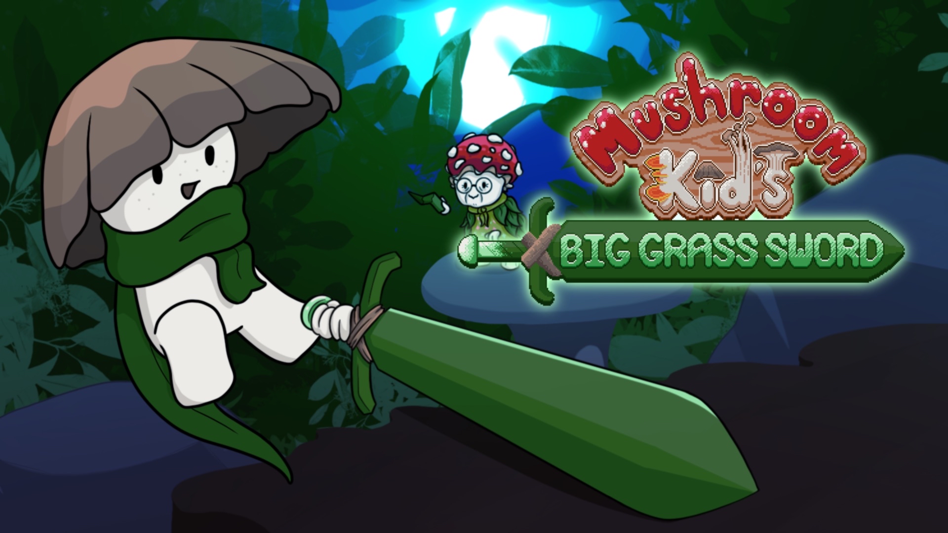 Mushroom Kid's Big Grass Sword Key Art